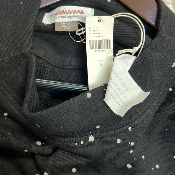 Anthropologie ELAYNA Pilcro Sz Small black sweatshirts - Picture 6 of 7